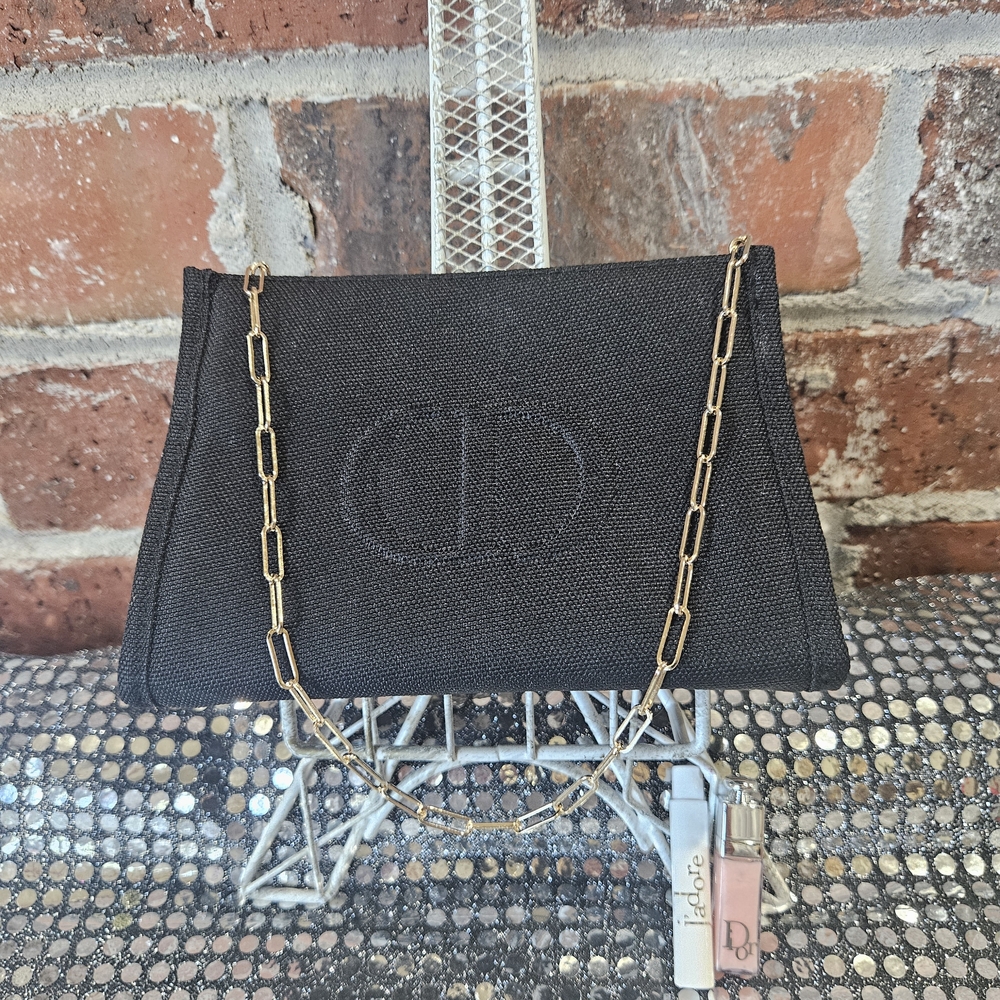🖤Dior Black Clutch with Gold Chain